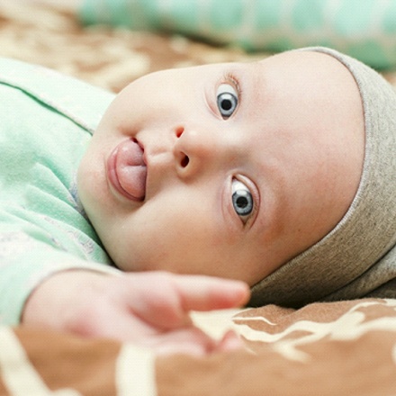 baby showing tongue