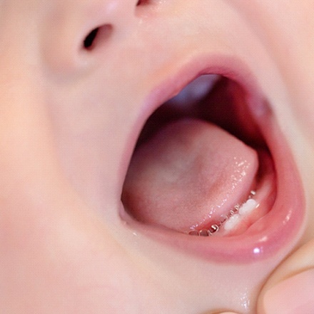 infant’s mouth close-up