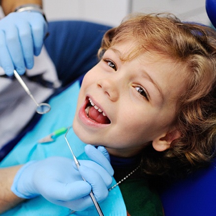 young child at orthodontist