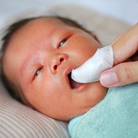 practicing infant oral care