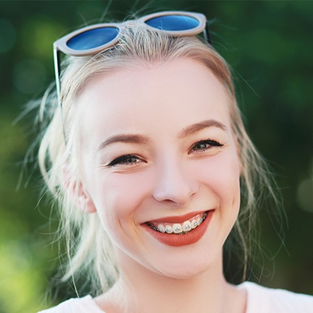 Young woman with braces