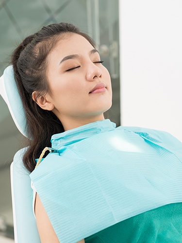 Relaxed teen in dental chair