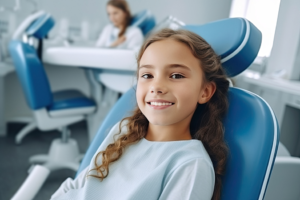 a child visiting their dentist